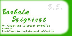 borbala szigriszt business card